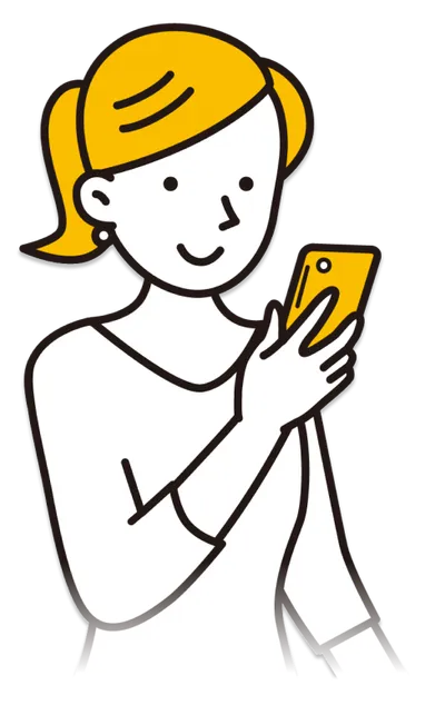 女性とスマートフォン